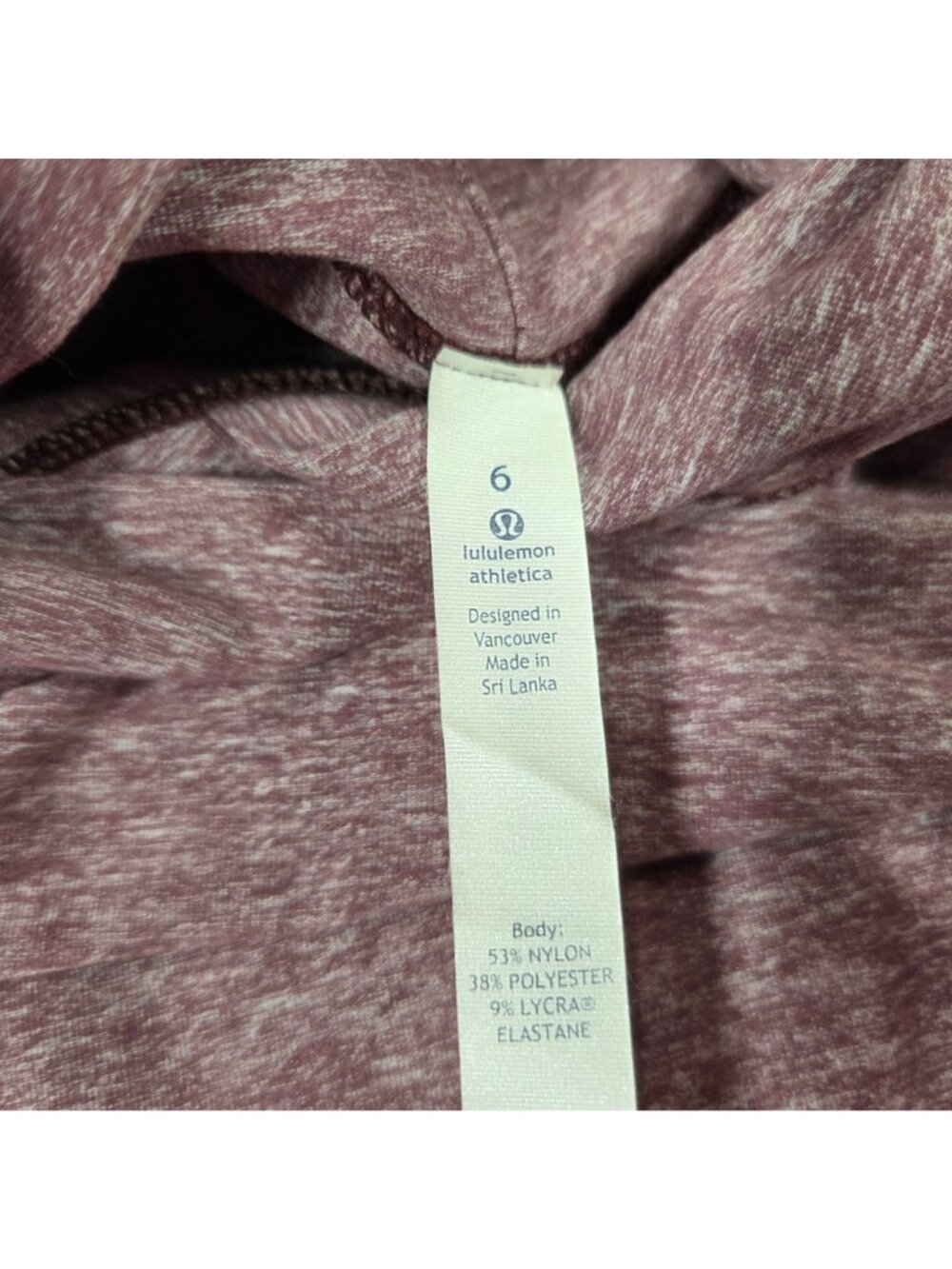 Lululemon Warm Your Core Long Sleeve Tee Size 6 Heathered Bordeaux Drama - Picture 6 of 11